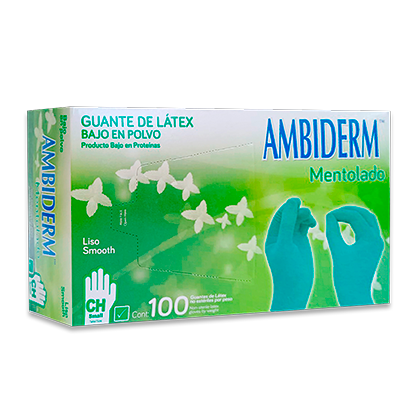 Guante Ambiderm Mentolado. Caja con 100 piezas.