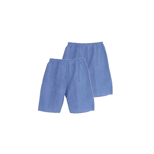 Short desechable de tela SMS 30g azul paquete con 10 piezas